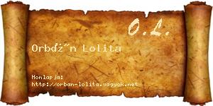 Orbán Lolita névjegykártya